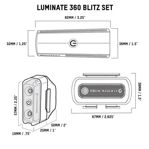 Blackburn Luminate 360 Blitz Combo Bike Light Set
