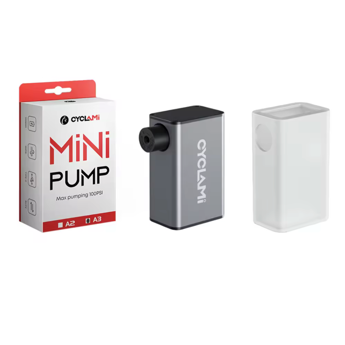 CYCLAMI Portable Ultra Mini 100PSI Rechargeable Electric Bicycle Pump Mack Cycle Fitness