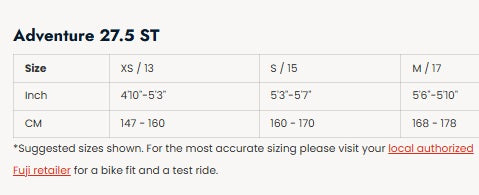 Fuji Adventure 7 Speed Hardtail Mountain Bike