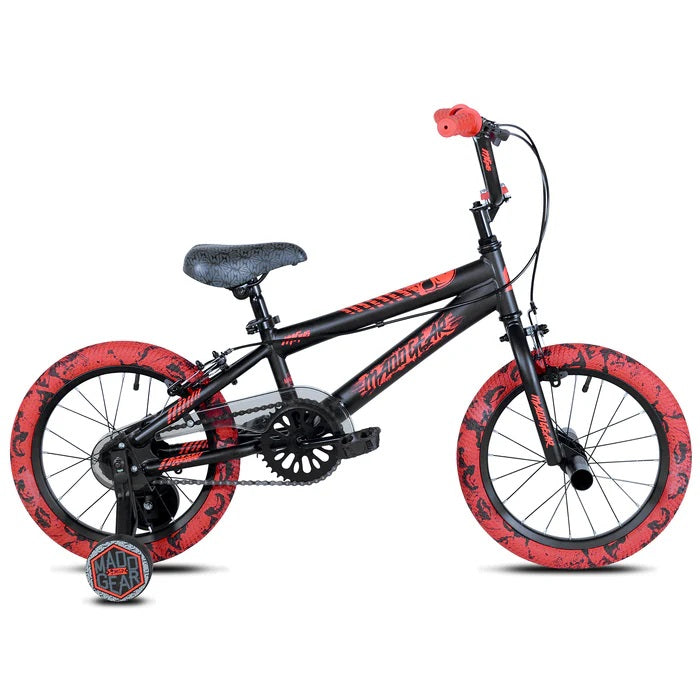 Kent Madd Gear 16 Inch Kids Bike - Black / Red (Recommended for Height 3'2"-4'0")
