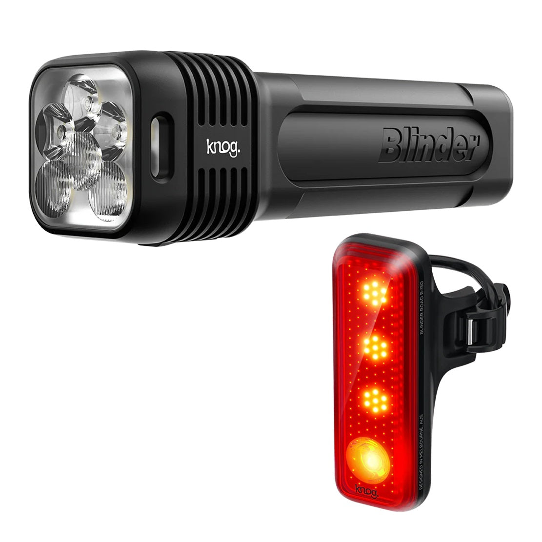 Knog Blinder 1300 Front and Blinder Rear 150 Combo Light Set