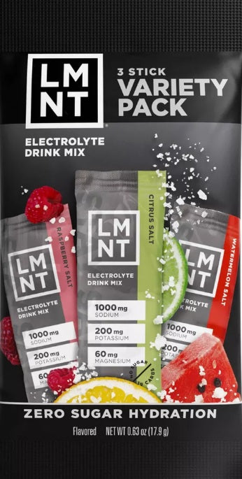 LMNT Zero Sugar Electrolyte Drink Mix - Variety Pack | Drink Mix | 3-Count