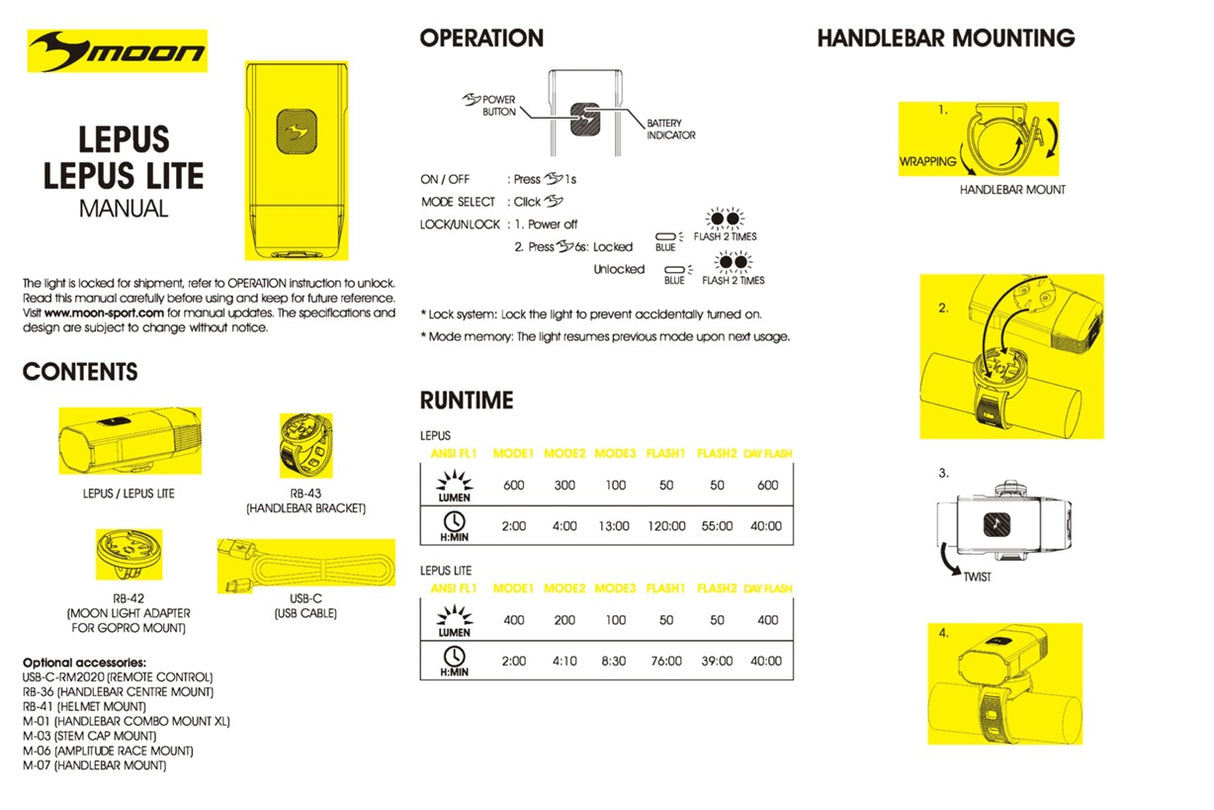 Moon Lepus C1 600 Lumen Bicycle Headlight