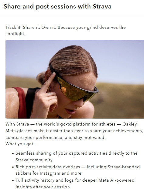 Oakley Meta Vanquish AI Sunglasses Powered by Meta AI and Garmin