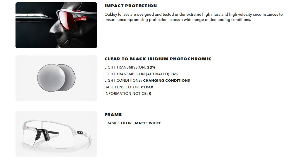 Oakley Sutro Lite Photochromic Sunglasses - Clear to Black Iridium