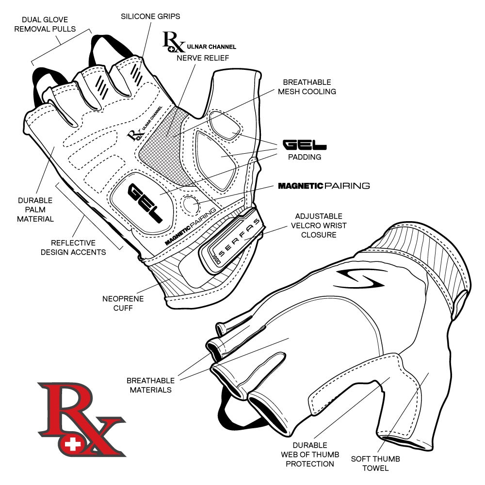Serfas RSM-HV Men's Short Finger RX Hi-Vis Cycling Glove