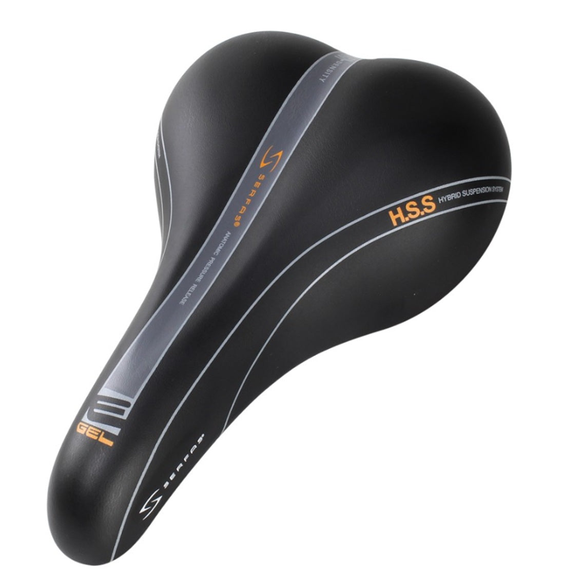 Serfas EG-8240E E-Gel Hybrid Elastomer Rear Suspension Bicycle Saddle
