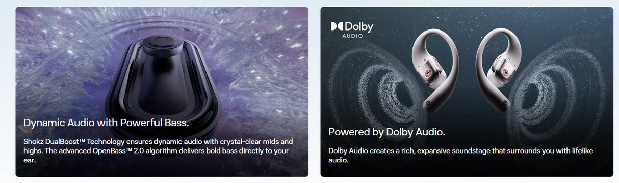 Shokz OpenFit 2+ Open-Ear Design Dolby Audio Wireless Earbuds