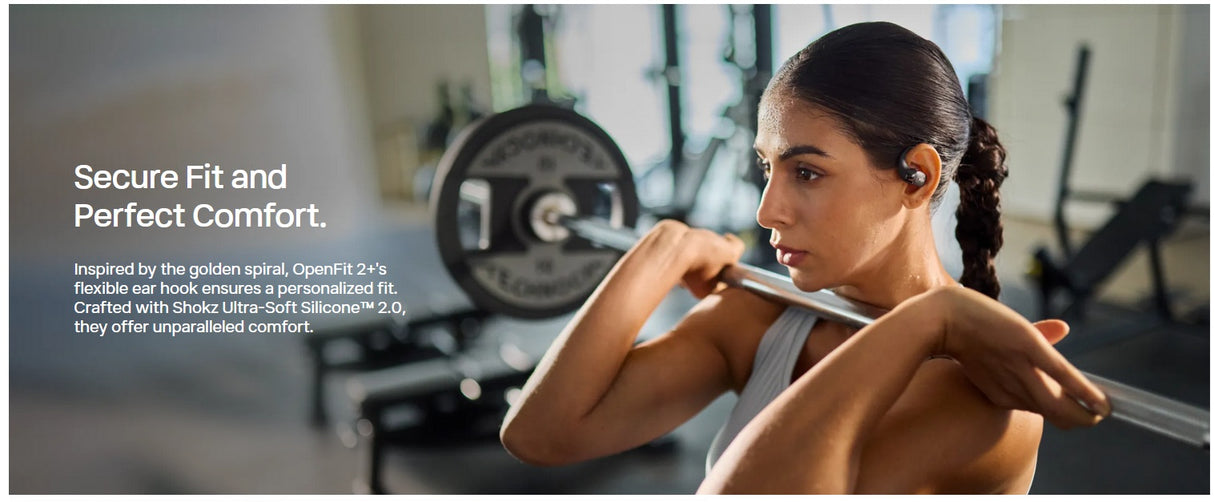 Shokz OpenFit 2+ Open-Ear Design Dolby Audio Wireless Earbuds
