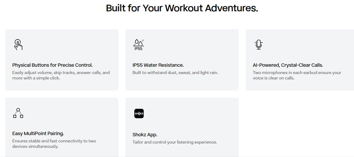 Shokz OpenFit 2+ Open-Ear Design Dolby Audio Wireless Earbuds