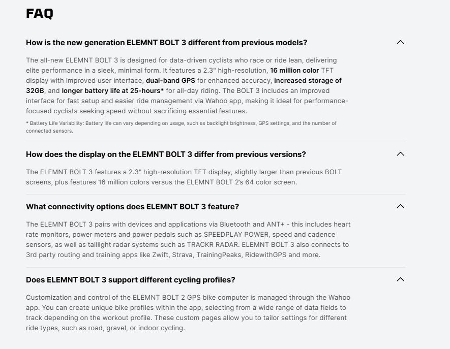 Wahoo ELEMNT BOLT 3 GPS Bike Computer
