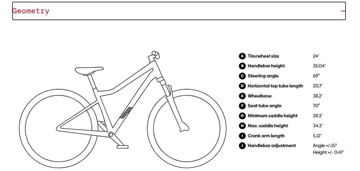 Woom Off Air 5 24” 9 Speed Kid's Mountain Bike (Recommended for Height 4'1" - 4'10")