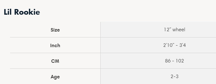 Fuji Lil Rookie 12" Push Bicycle (recommended for height 3'1" to 3'6")