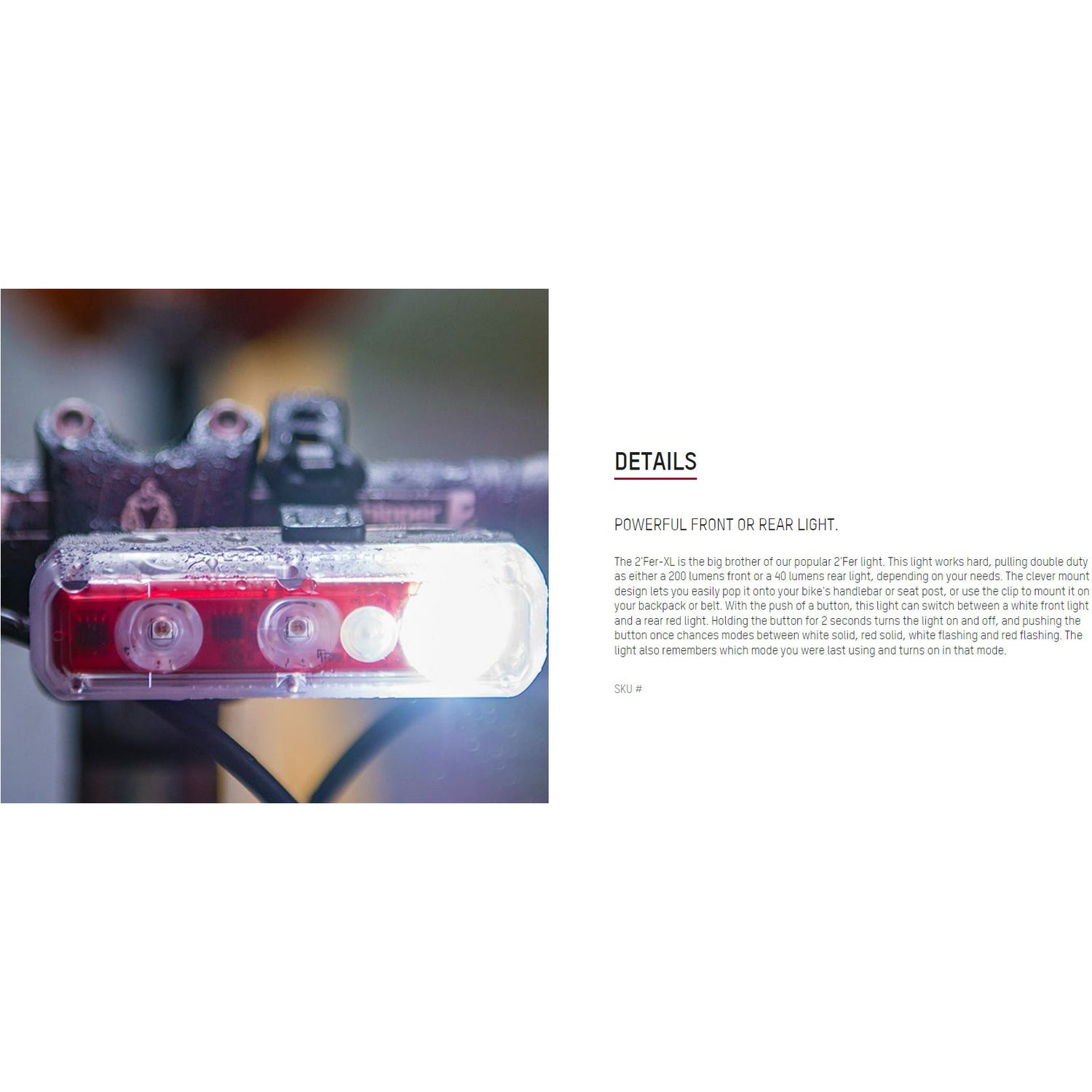 Blackburn 2'Fer-XL Front or Rear Bicycle Light Set
