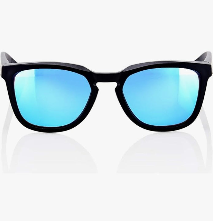100% Hudson Performance Sunglasses with MatteBlack Frame and HiPer Blue Lenses
