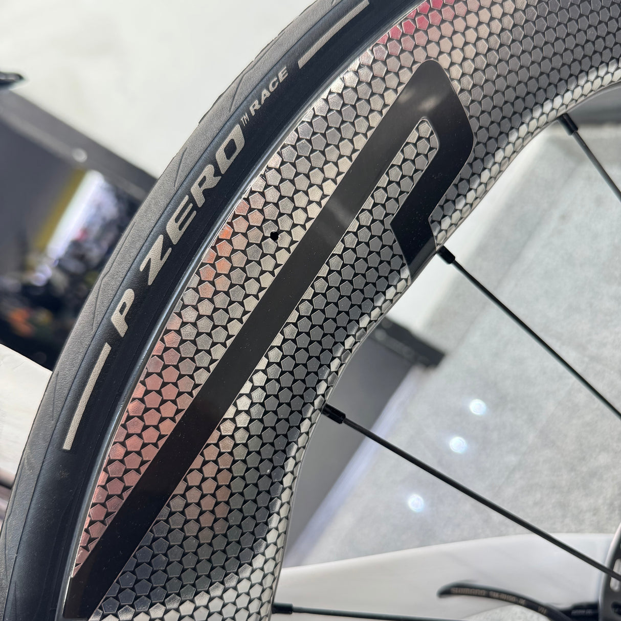 Pinarello Dogma F Dura Ace Di2 Carbon Road Bike with Princeton Wake 6560 - B633 - Crystal White -  54cm