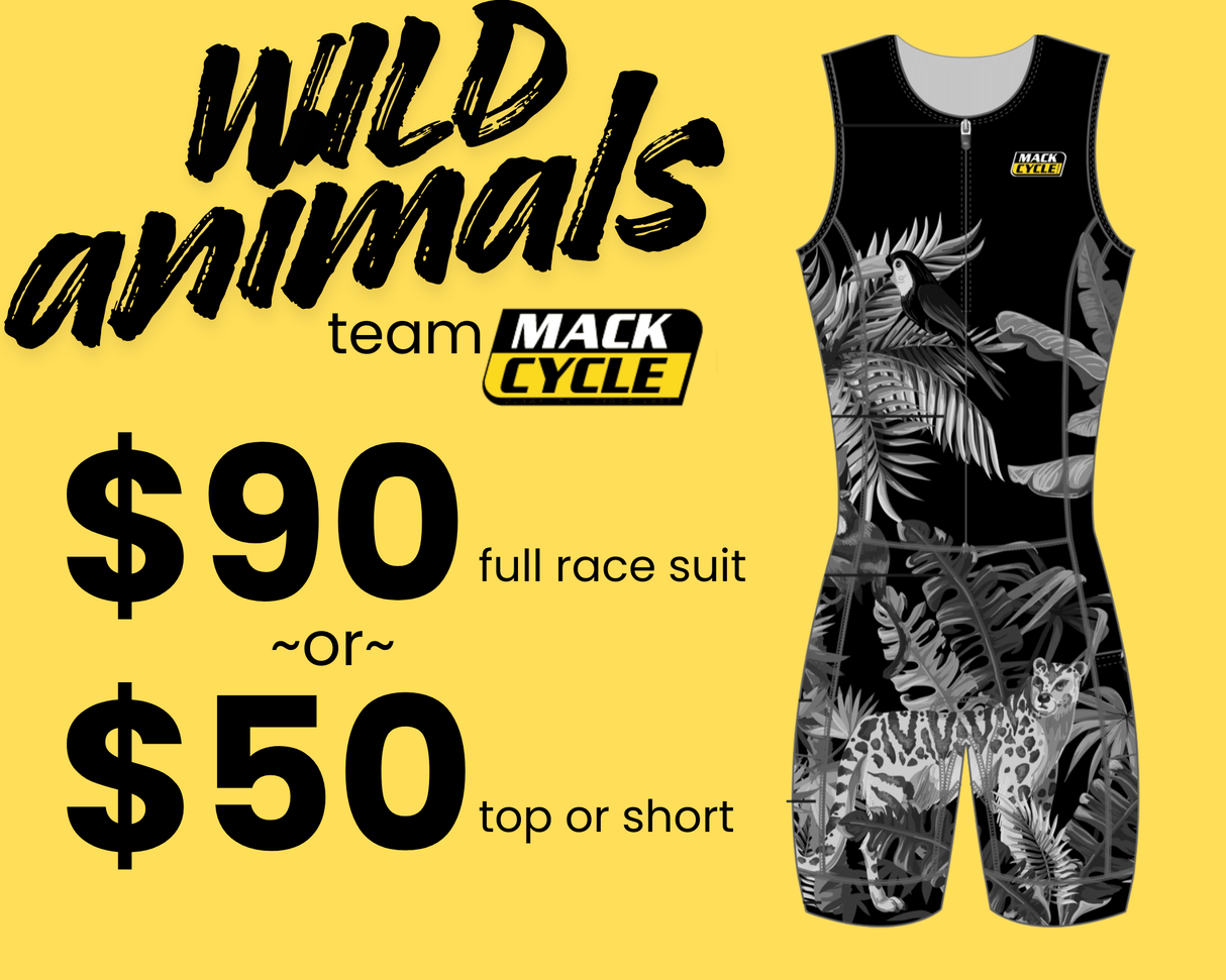 Men's Wild Animals Sleeveless Triathlon Race Suit