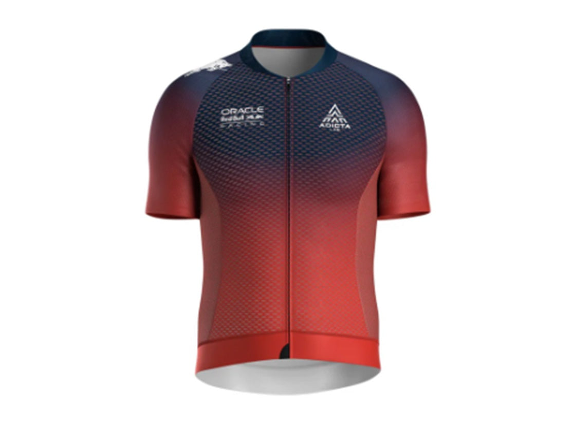 BMC Adicta Lab Valent Short Sleeve Full Zipper Men's Cycling Jersey - Red Bull