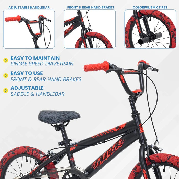 Kent Madd Gear 16 Inch Kids Bike - Black / Red (Recommended for Height 3'2"-4'0")