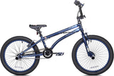 Blue BMX X-GAMES bicycle on a white background