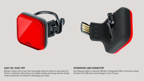 Knog Blinder 900 Front and Blinder Square 100 Rear Light Combo Set