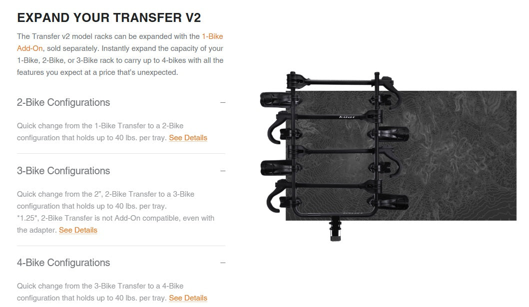 Kuat Transfer v2 2" 3 Bike Hitch Rack