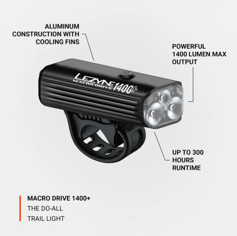 Lezyne Macro Drive 1400+ Front Bicycle Light