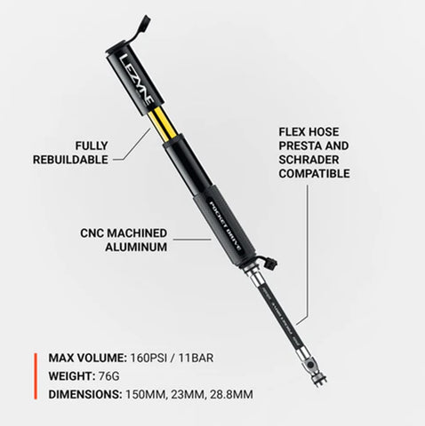 Lezyne Pocket Drive Compact Hight Pressure Bicycle Hand Pump