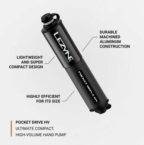 Lezyne Pocket Drive HV Compact High Volume Bicycle Pump