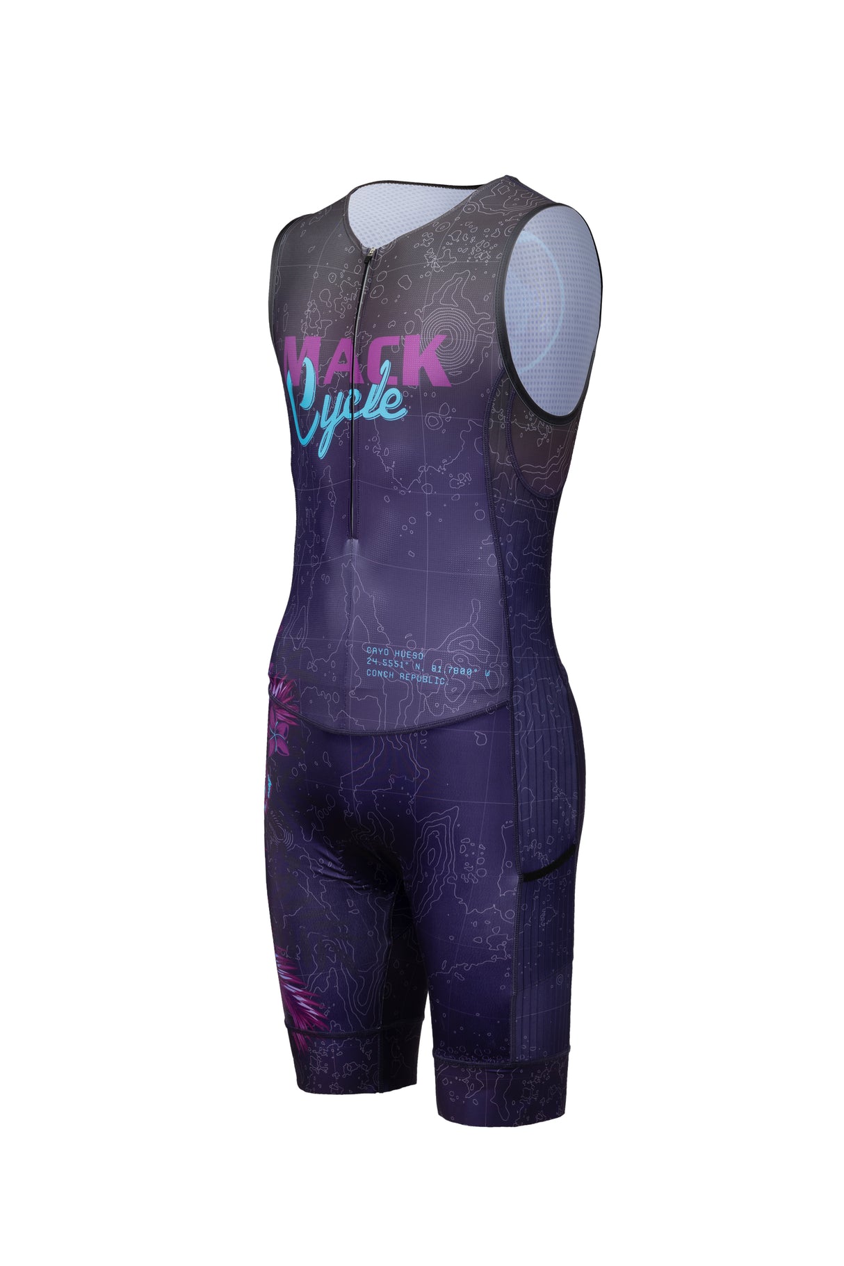 Mack Cycle Key West Purple Sleeveless Triathlon Race Suit