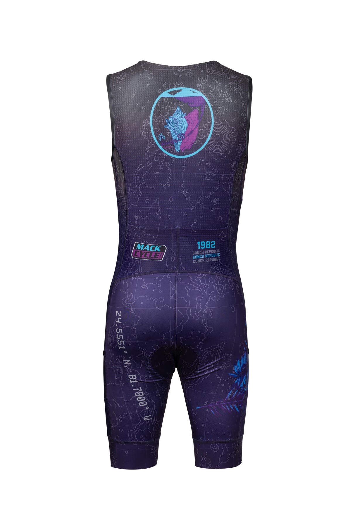 Mack Cycle Key West Purple Sleeveless Triathlon Race Suit