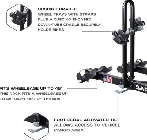 Saris Freedom 4 Bike Hitch Rack Cuscino Transport System - 4414B