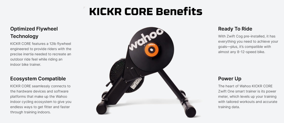Wahoo KICKR CORE Zwift One Smart Bicycle Trainer – Mack