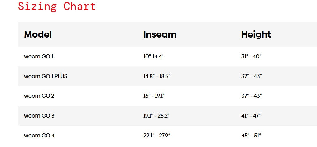 Woom GO 2 14" Kid's Bike (Recommended for height 3'1" to 3"7")