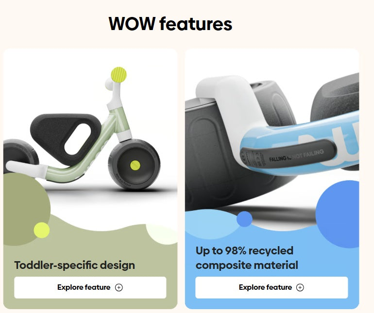 Woom Wow Self-balancing Toddler Balancing Bike