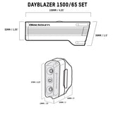 Blackburn Dayblazer 1500 Front + Dayblazer 65 Rear Bike Light Combo Set